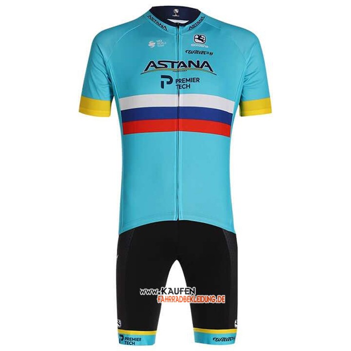 Astana Kurzarmtrikot 2020 und Kurze Tragerhose Campione Russland